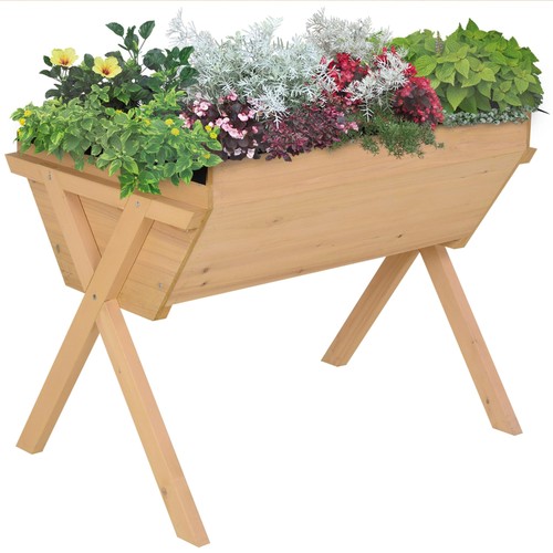 Raised wooden garden planter - wooden,