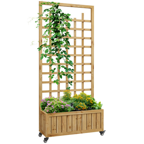 Trellis planter wooden raised - planter,