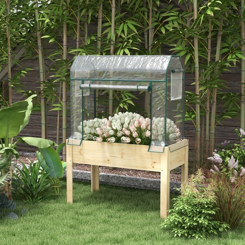 Wooden planter box with - planter,