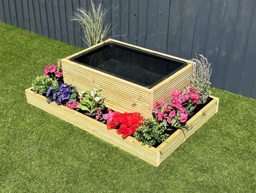 Raised pond wooden half ring - pond,