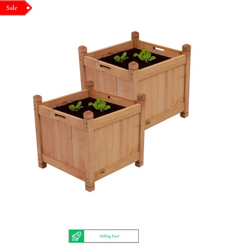 Square wooden garden - garden, planter