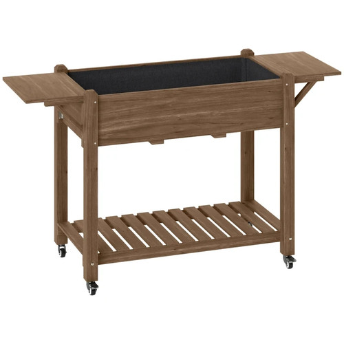 Wooden raised planter with - raised,