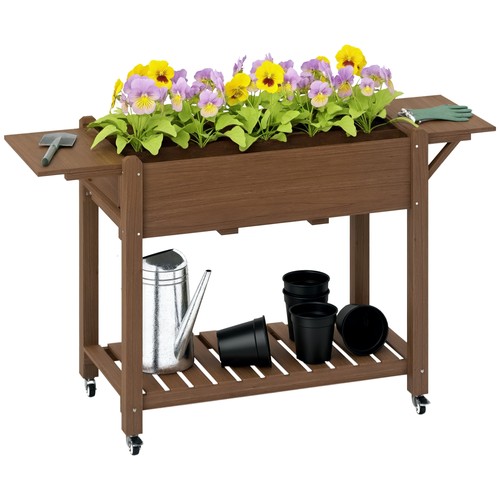 Outsunny wooden raised planter - outsunny,