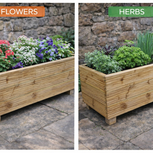 Lined decking garden flower - garden,