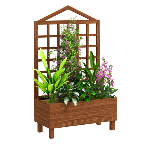 Wooden planter with - wooden,