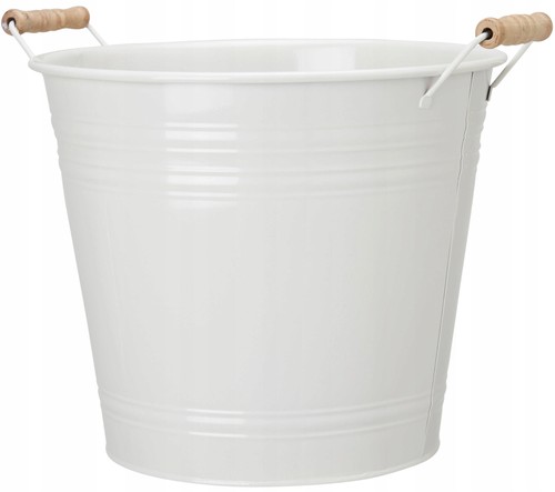 White metal bucket - white, pot