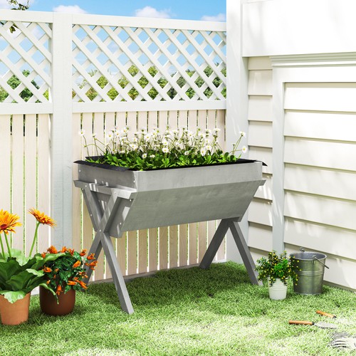 Wooden raised garden bed with - bed,