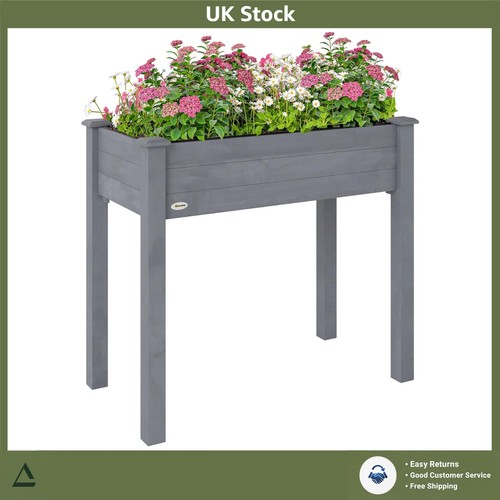 Elevated wooden garden planter - wooden,