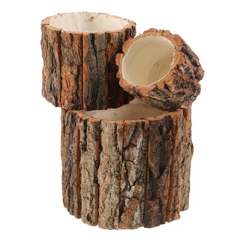 Wooden tree bark - wooden, pot